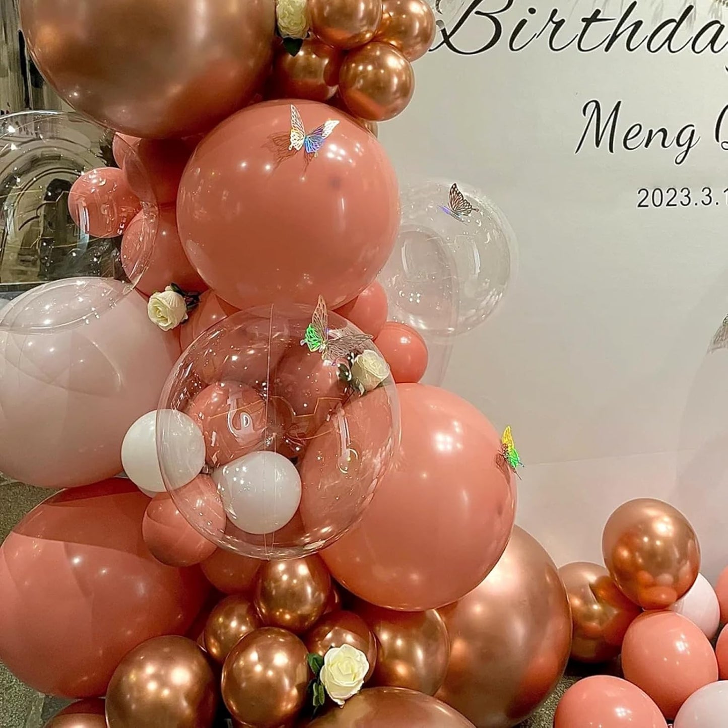 90pack Retro Pink Balloons Different Size 18/12/10/5 Inch Pink Balloon Garland Arch Kit for Graduation, Wedding, Birthday, Princess Theme Party, Baby Shower, Anniversary Party Decorations