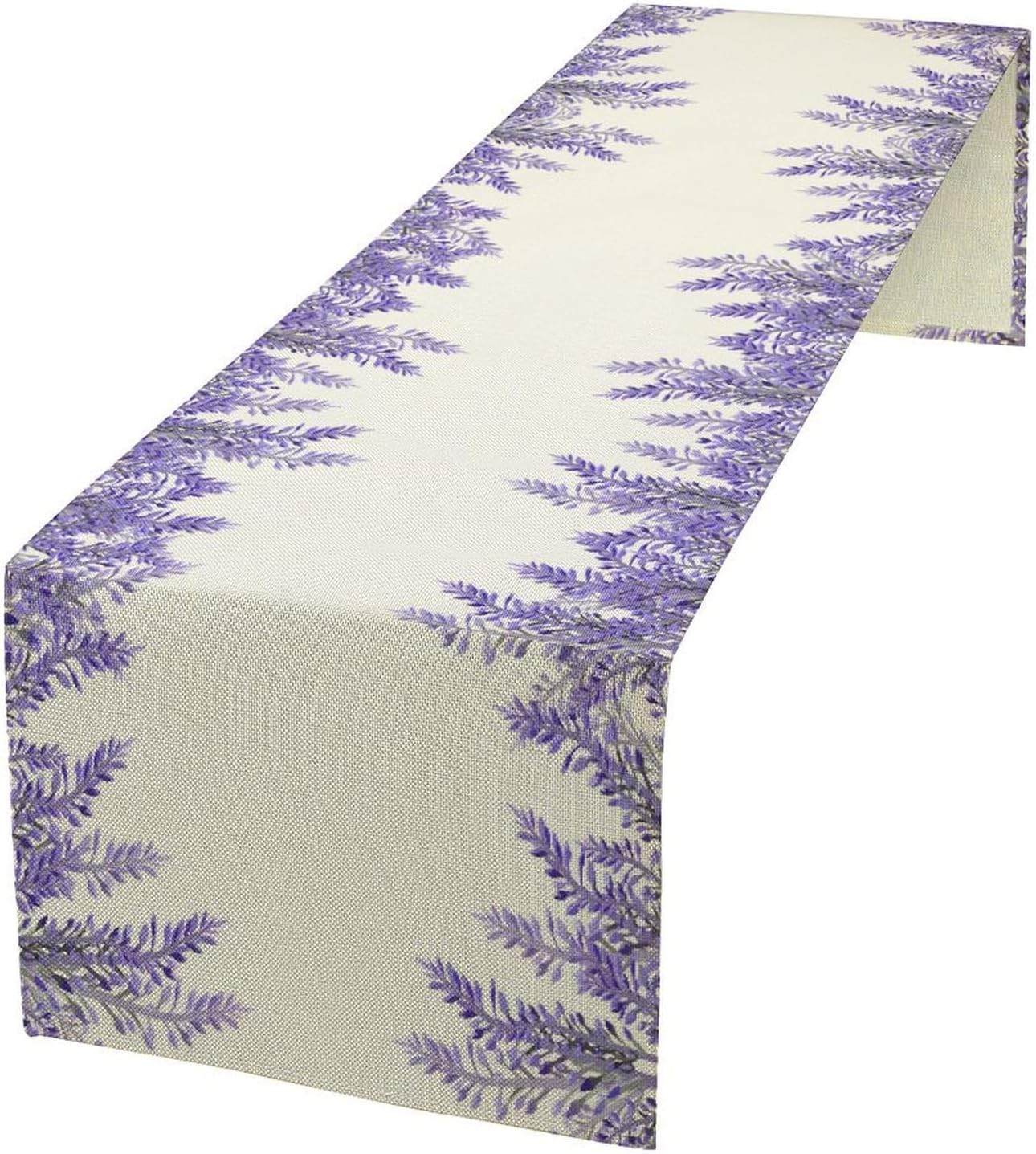 Purple Lavender Table Runner Vintage Watercolor Modern Kitchen Restaurant Decoration Suitable for Indoor and Outdoor Wedding Party Banquet Table Runner 13x36 Inch