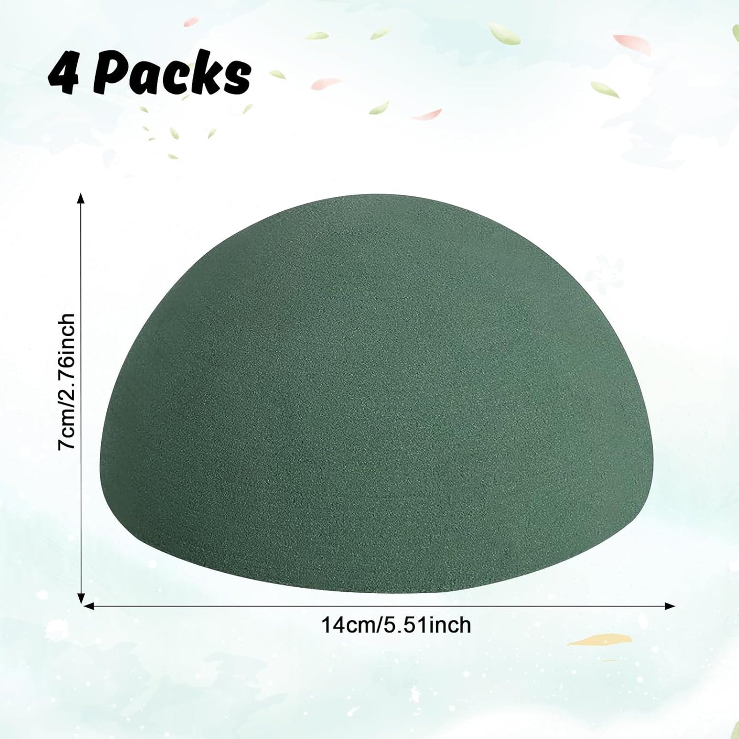 LOKIPA Floral Foam Round, 4 Pack Floral Dry Foam Half Ball for Artificial Plant Floral Arrangement and Wedding and Garden Decorations(5.51x2.76inch)