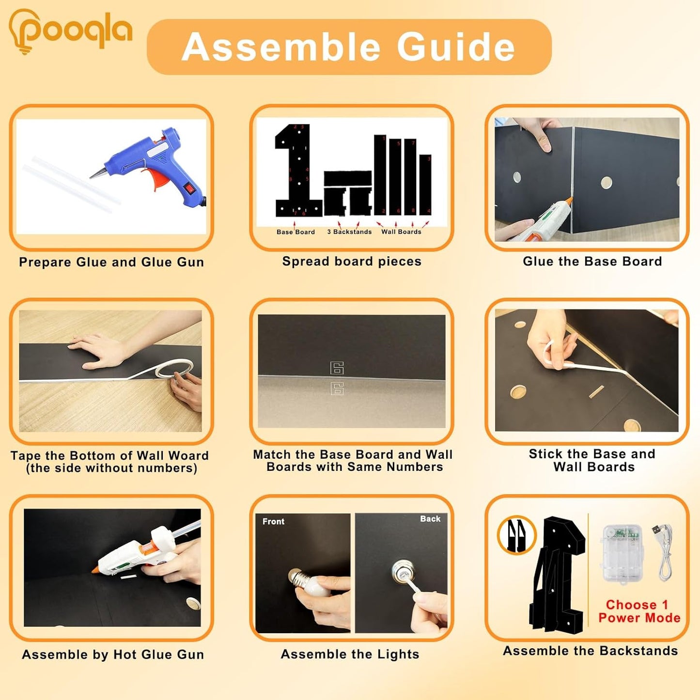 Pooqla 3FT Marquee Light Up Numbers, Black Lighted Party Decor for her him Women Men, Giant Mosaic Light Up Numbers for 3rd 13th 30th Birthday Anniversary Decoration, Number 3