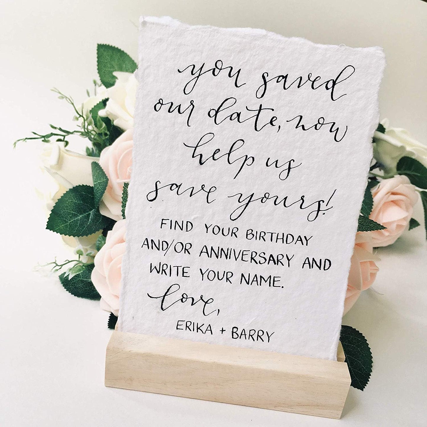 UNIQOOO 20 Pack Modern Sign Holders for Acrylic | Wood Table Number Display Stands | Place Card Holder, Photo Stand, Perfect for Retail Shop, Cafe Bar, Wedding Dinner Party and Events Decoration