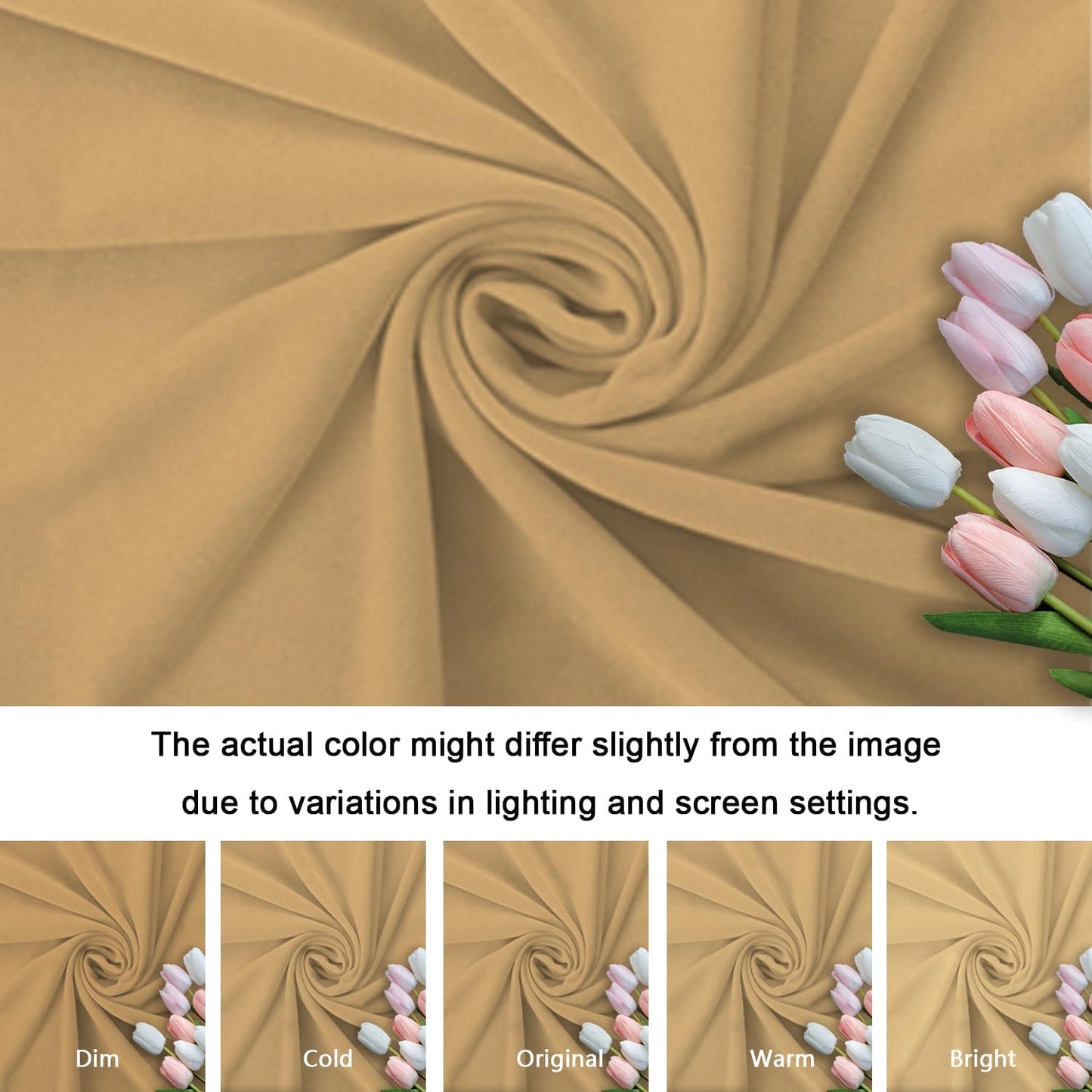 Brown Arch Cover Khaki Wedding-Arch-Cover 7.2ft Tan Arched Stand Covers Round Top Chiara Backdrop Covers Dounble Sided Arches Backdrop for Baby Shower Gender Reveal Party Ceremony