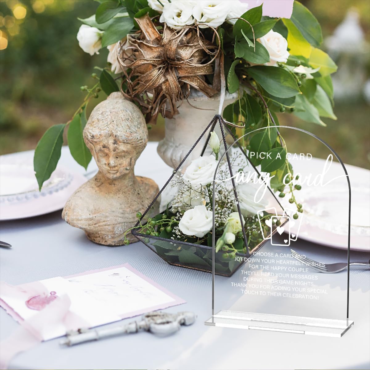 Acrylic Wedding Sign Pick A Card Sign for Wedding Wedding Signs for Ceremony Modern Calligraphy Arch Acrylic Table Top Sign for Wedding Reception and Event Party Table