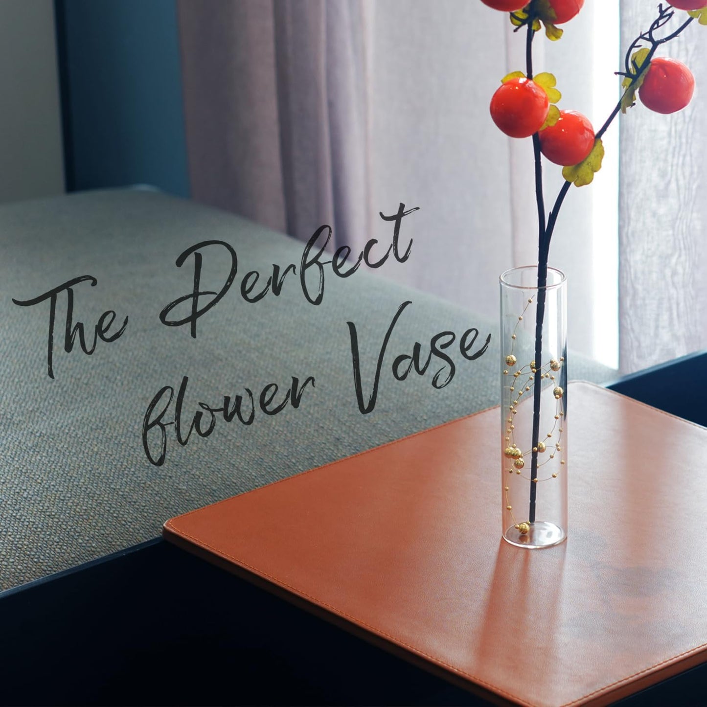 Glass Vase 18pcs Glass Cylinder Vases for Centerpieces Small Flower Clear Vases Home Decor Centerpiece Table Flower Vase Decorations for Office Beautification＆Holiday 7.5 Inch Tall