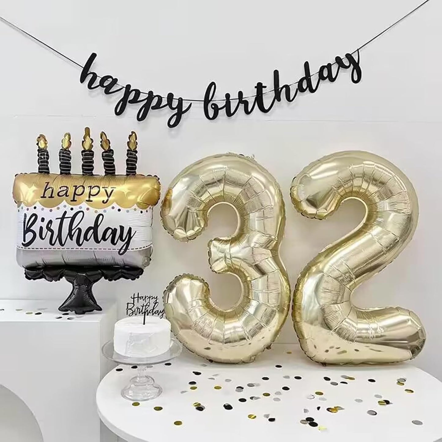Number 3 Balloon 40 Inch, Big Large Foil light gold Number Balloons, Jumbo Giant Mylar Number 3 Balloons for 3 Year Old Birthday Party Decorations (Number 3)