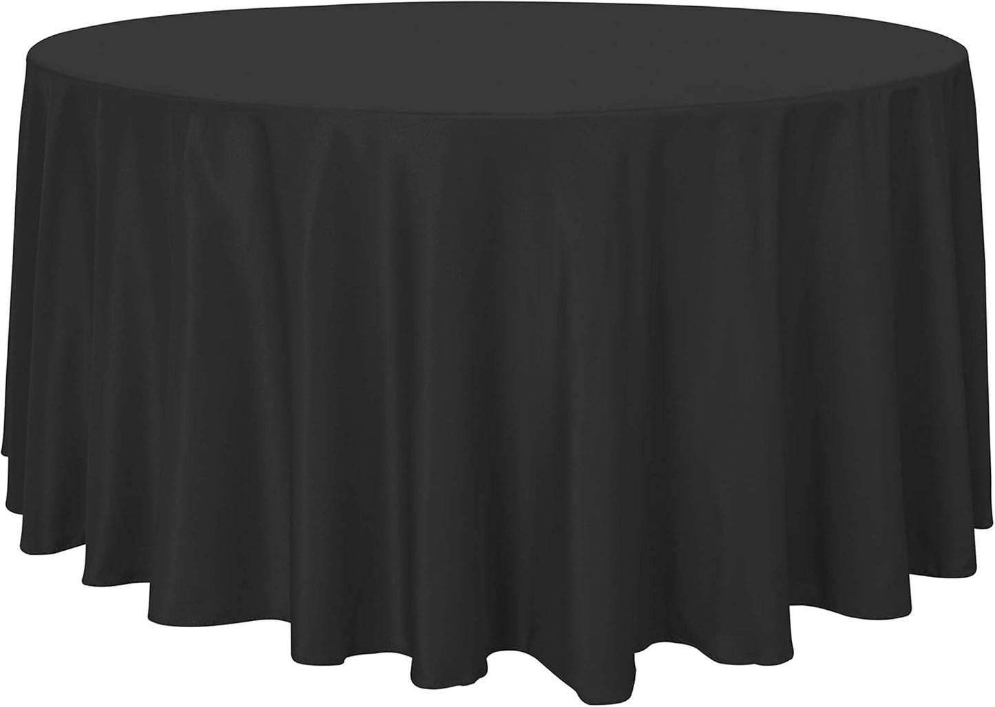 sancua Round Tablecloth - 120 Inch - Water Resistant Spill Proof Washable Polyester Table Cloth Decorative Fabric Table Cover for Dining Tables, Buffet Parties and Camping, Black