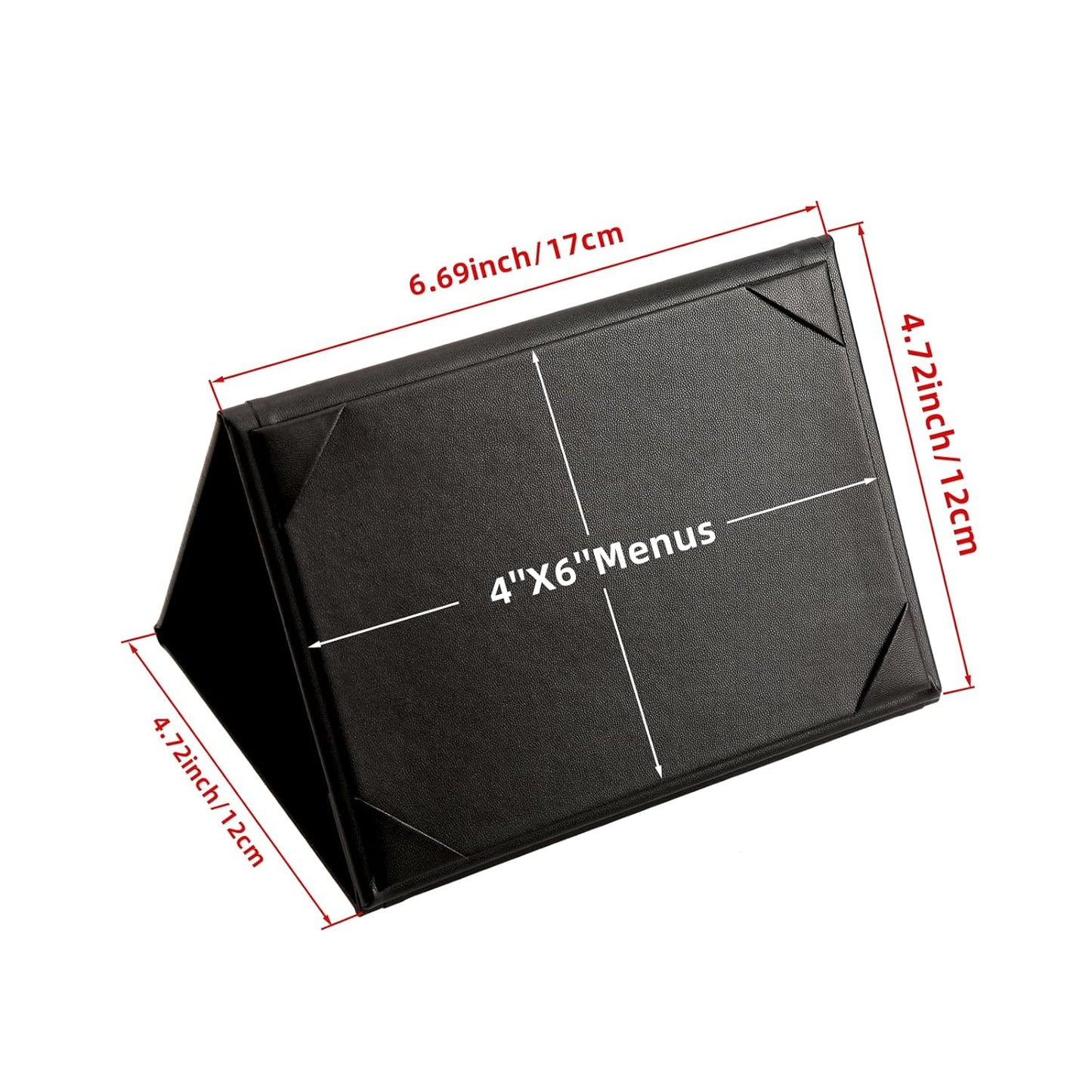 Menu Covers - Set of 10 Double-Sided Table Tent Cards for Restaurant, Dinner Party, and Bar Menus - Includes Bill Holder and Reserved Seating Signs - Easy to Clean and Foldable (20, 4"x6"Trifold)