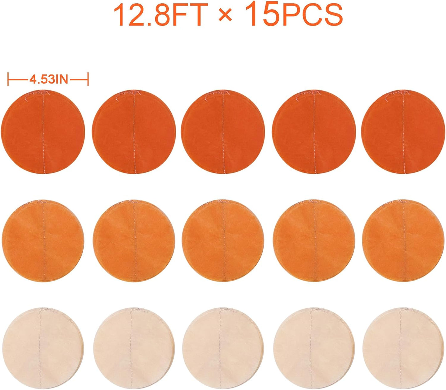 192 Ft Orange Party Decorations Ombre Orange Big Circle Dots Backdrop Streamer Tissue Paper Polka Dots Hanging Garland for Birthday Engagement Wedding Fall Autumn Harvest Thanksgiving Party Supplies