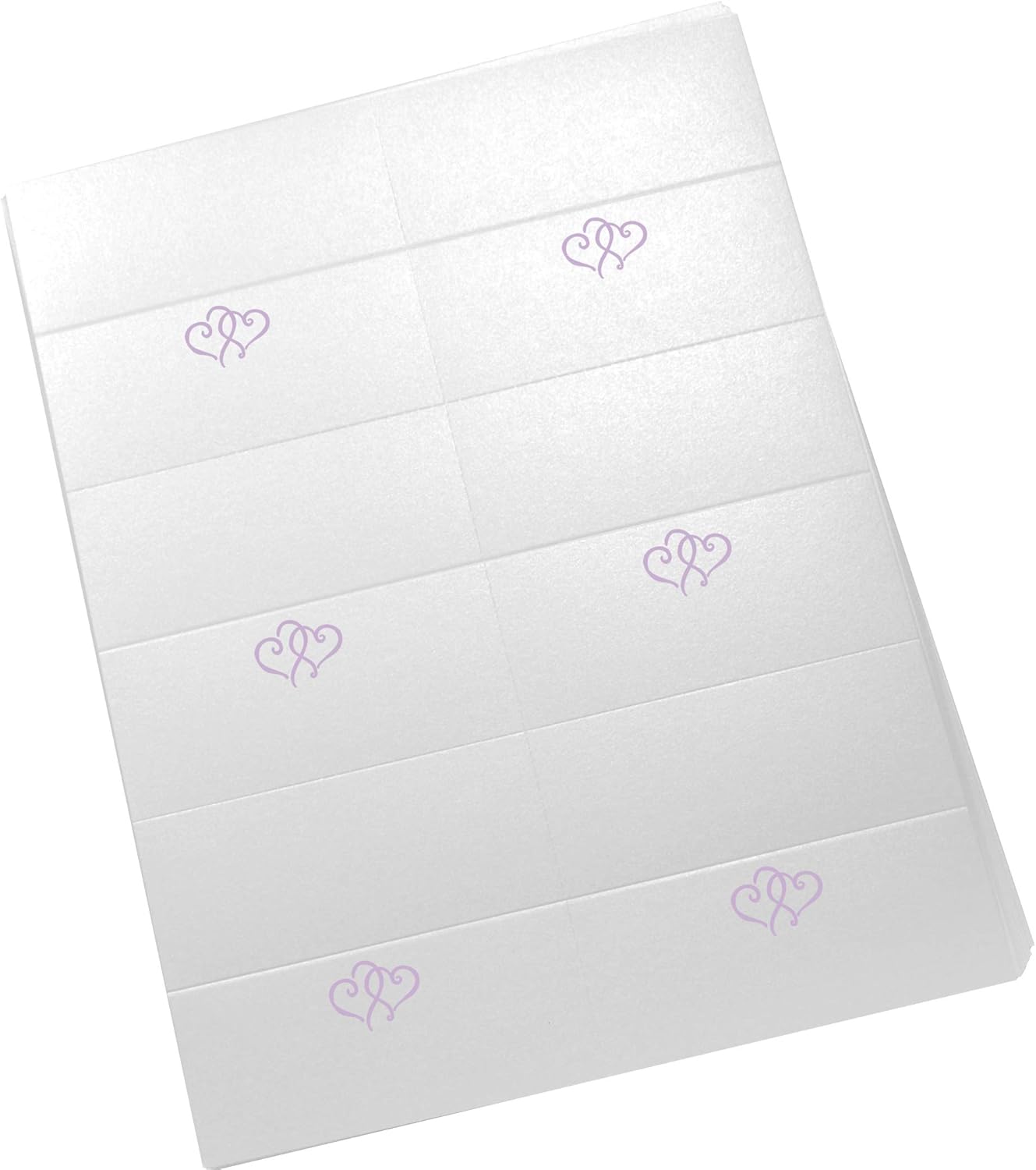 Linked Hearts Printable Place Cards, Lavender (Choose Color), Set of 60 (10 Sheets), Laser & Inkjet Printers - Wedding, Party, Dinner, and Special Events - Made in the USA