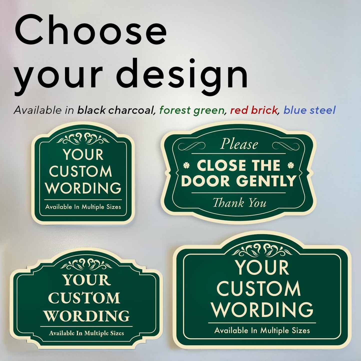 Custom Decorative Outdoor Metal Sign - Personalized Aluminum Driveway Sign, Waterproof, Made in USA - Design 3 Forest Green 42x28 In