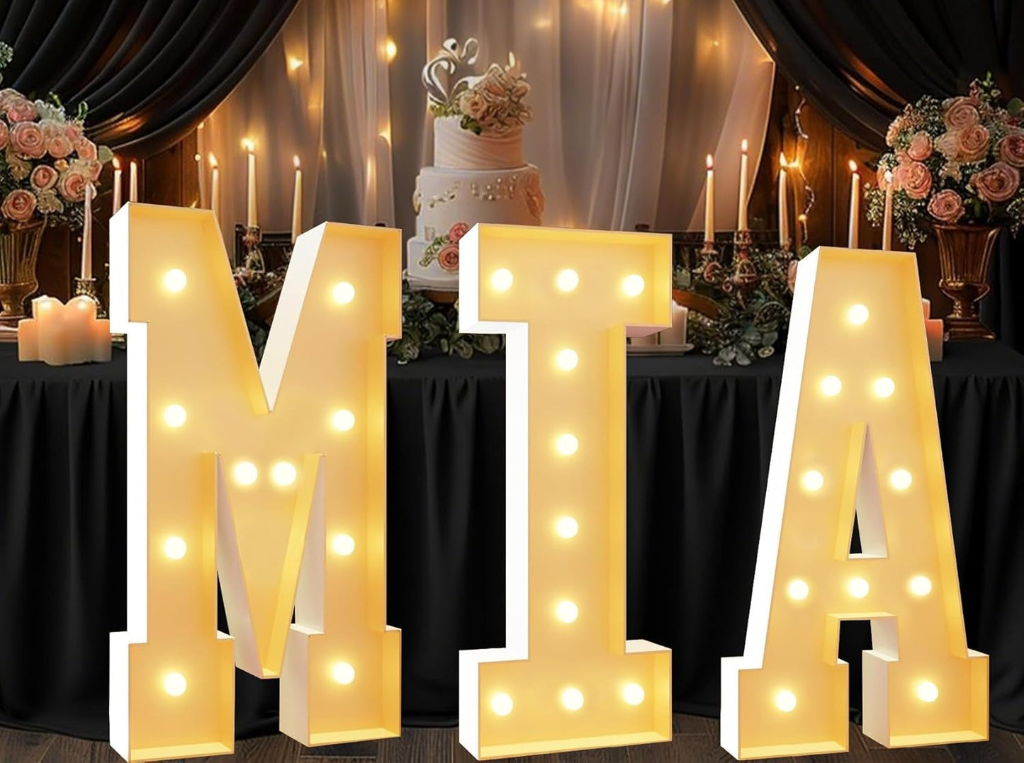 3FT LED Light Up Marquee Letter I – DIY Party Decor for Wedding, Birthday, Baby Shower, Christmas, Anniversary – 36 Inch Tall Alphabet Sign for Home, Stage, Photo Booth, Café, Classroom