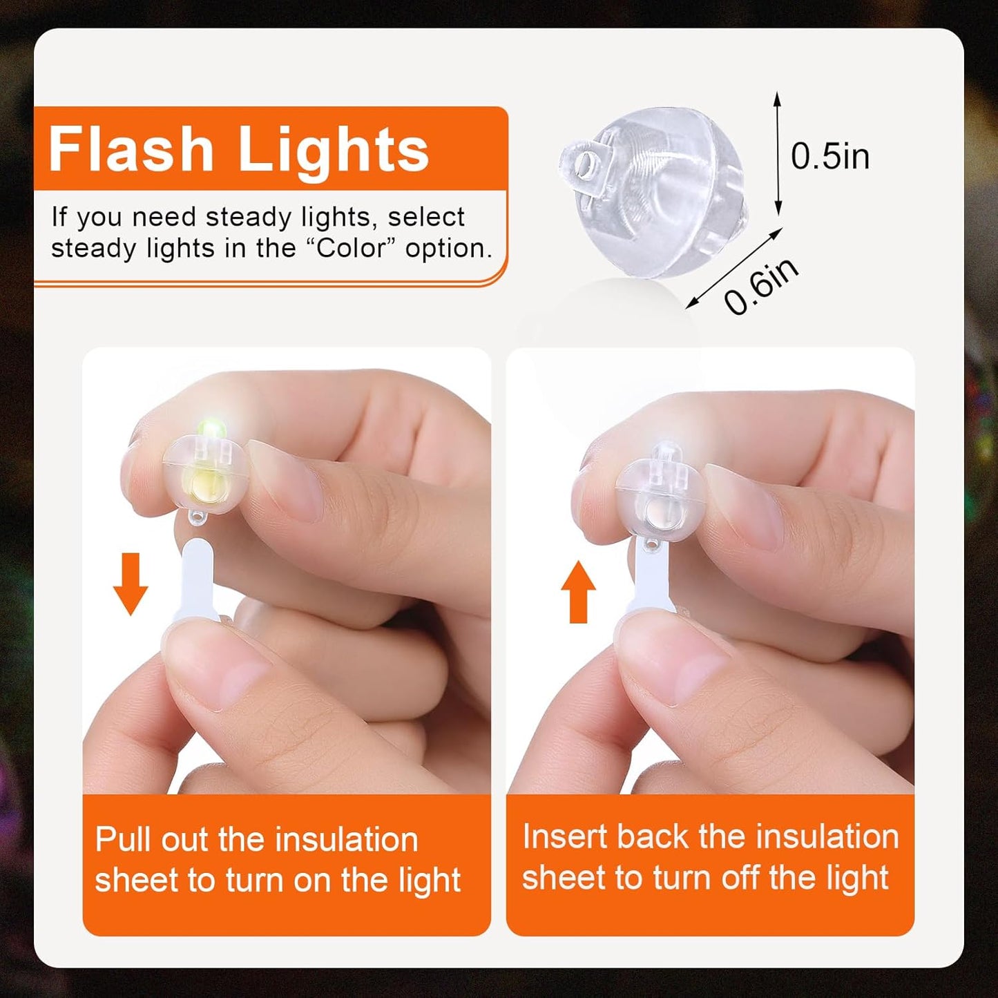 50PCs Mini Led Lights, Flash Led Balloons Light for Neon Party Lights, Paper Lanterns, Easter Eggs, Birthday Party, Wedding, Halloween, Christmas Decoration (Blinking Blue)