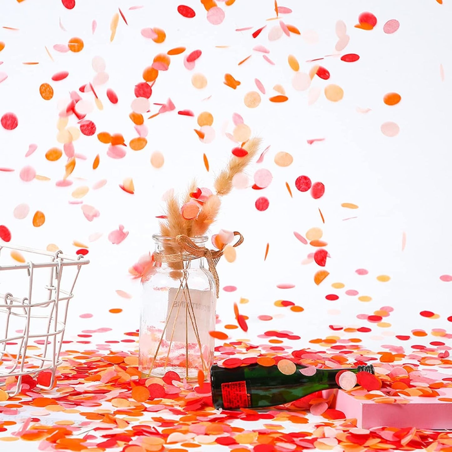 RYKOMO 20000 Pieces 1 Inch Round Tissue Paper Confetti, 7oz Multicolor Table Confetti Paper for Balloons Arts Craft DIY Scrapbooking Birthday Party Festival