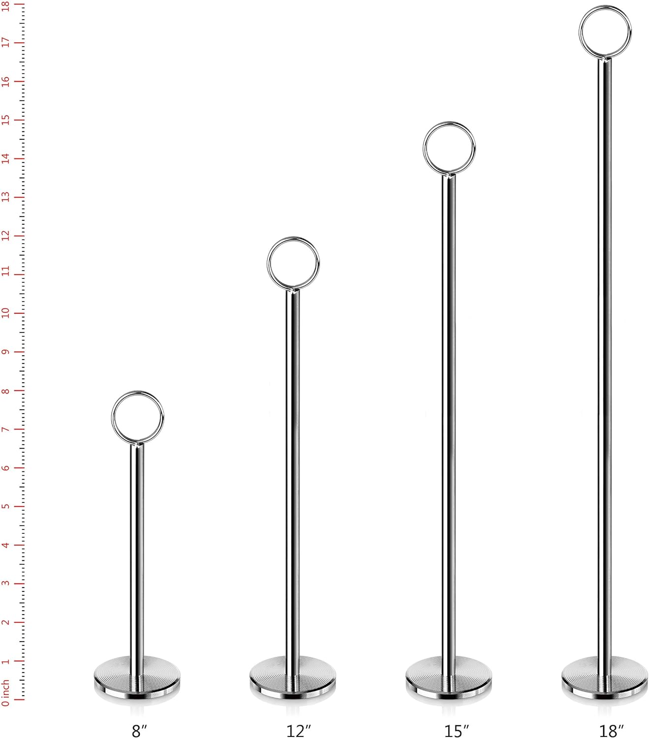 New Star Foodservice 23336 Ring-Clip Table Number Holder/Number Stand/Place Card Holder, 8-Inch, Set of 12