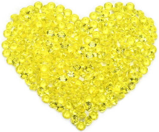 Fake Diamond Christmas Decoration, 280 pcs 20 mm Acrylic Diamond for Table Scatters Vase Fillers Yellow