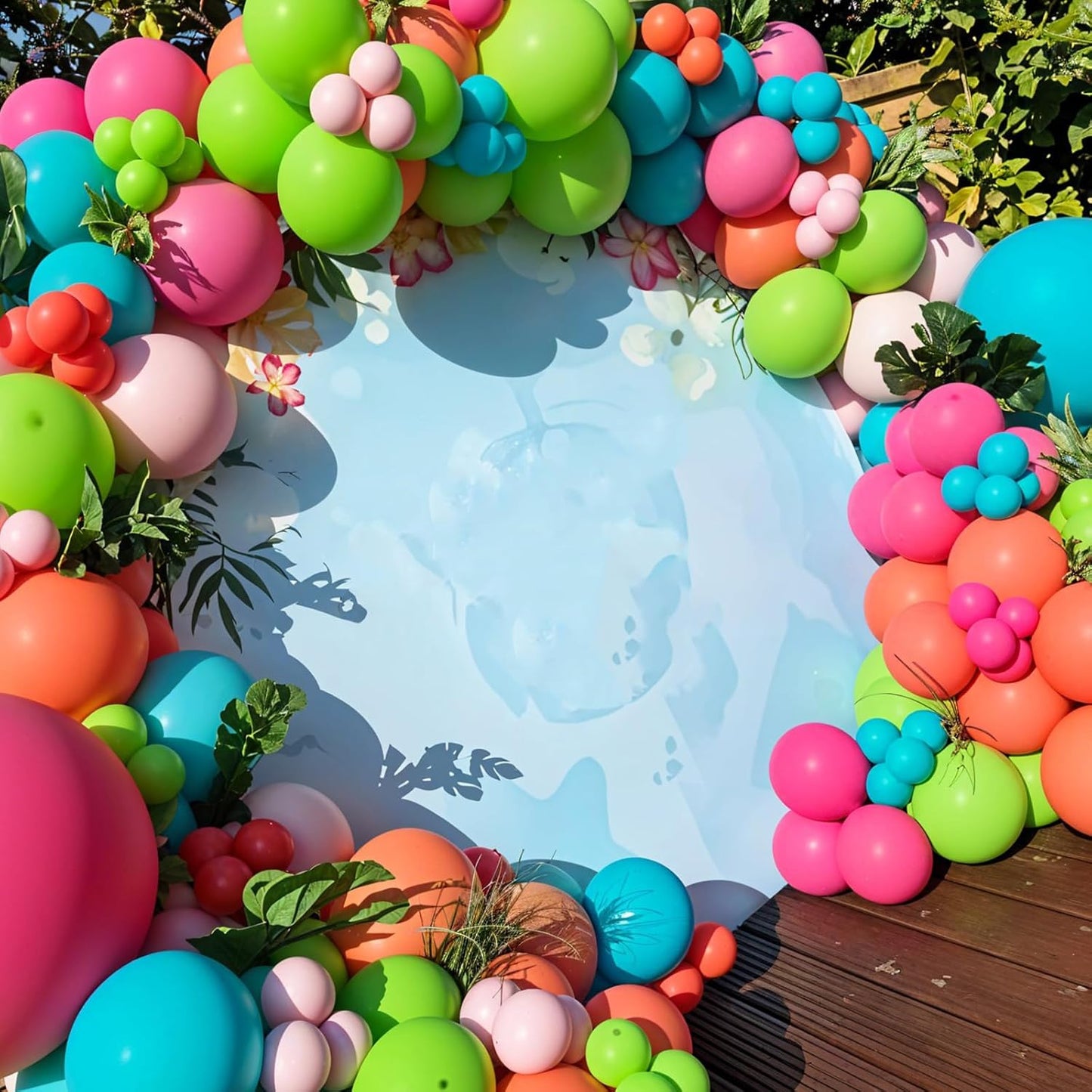 Rainbow Balloons, 60pcs Colorful Balloons, Matte Hot Pink Teal Blue Green Orange Yellow Gold Balloon For Birthday Baby Shower Summer Beach Tropical Hawaiian Theme Party Wedding Anniversary Decorations