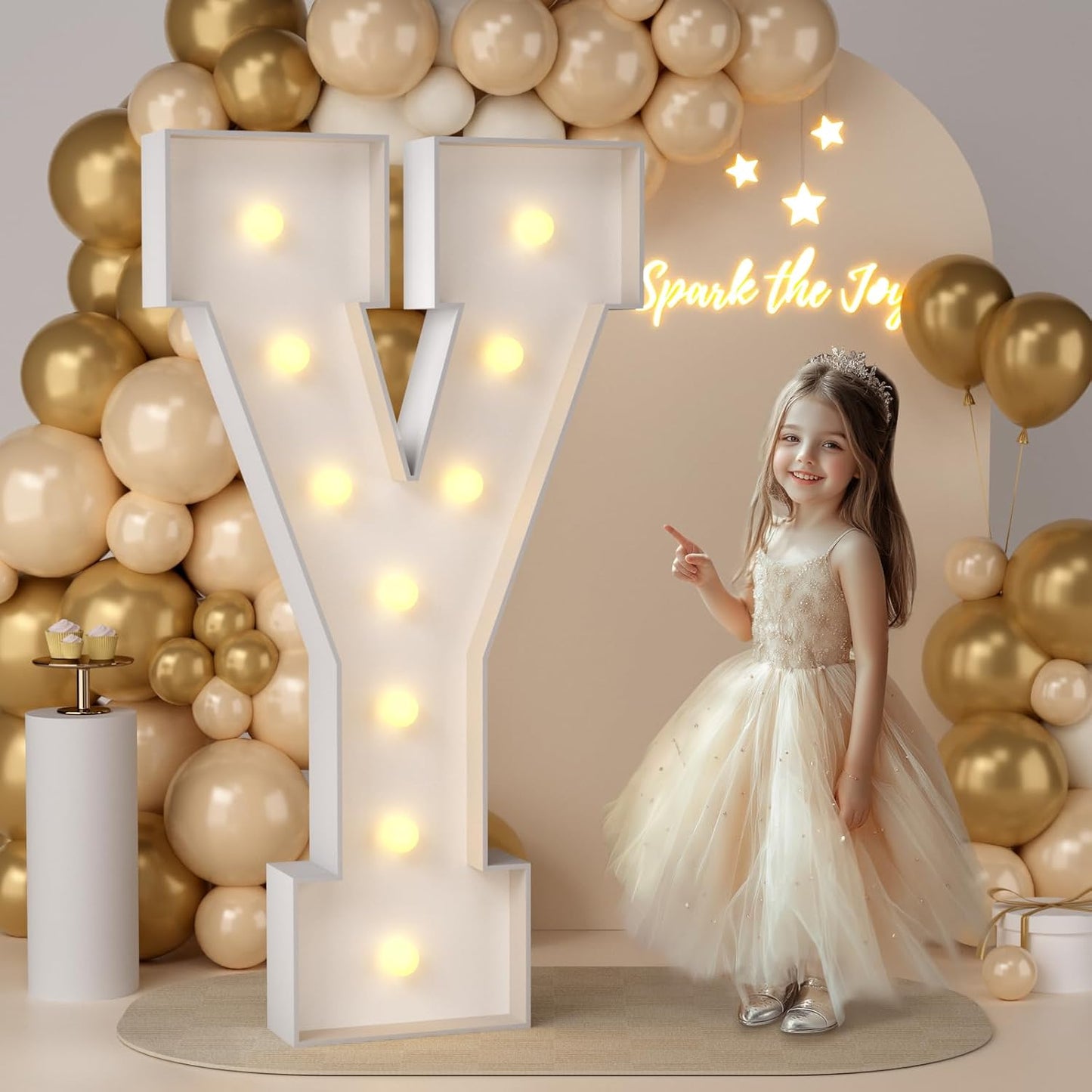 JoyMuse 4FT Marquee Light Up Letters,Large Marquee Letters 4 Feet Tall for Marry Me Proposal Decorations Big 4FT Letters with Lights for Baby Shower Party Decor, Letter Y