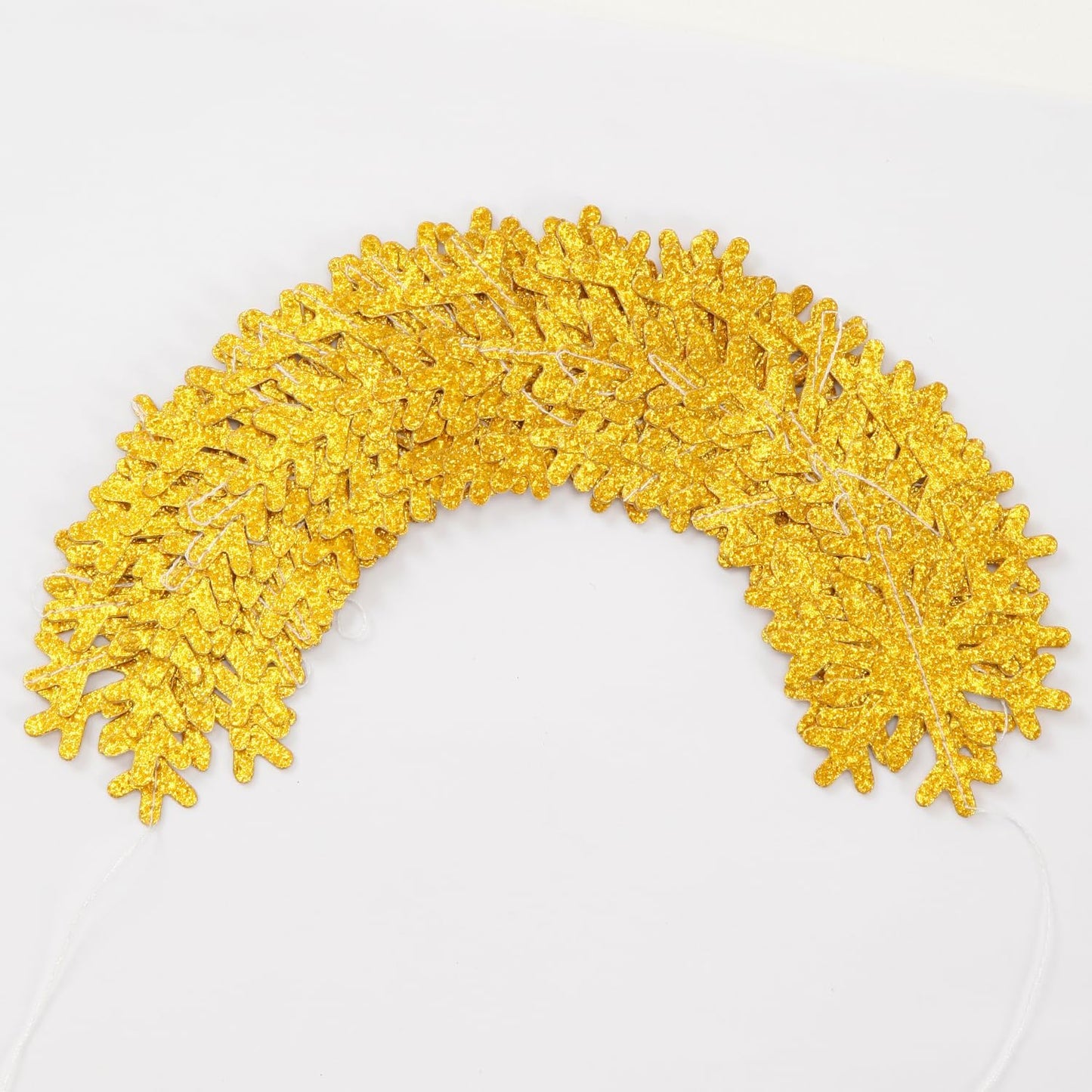Snowflake-Snow Gold Christmas Party-Decoration Garland - 52ft Winter Wonderland Frozen Ornaments Hanging Paper Streamers,New Years Birthday Baby Shower Bachelorette Wedding Ceiling Decor Hugfond