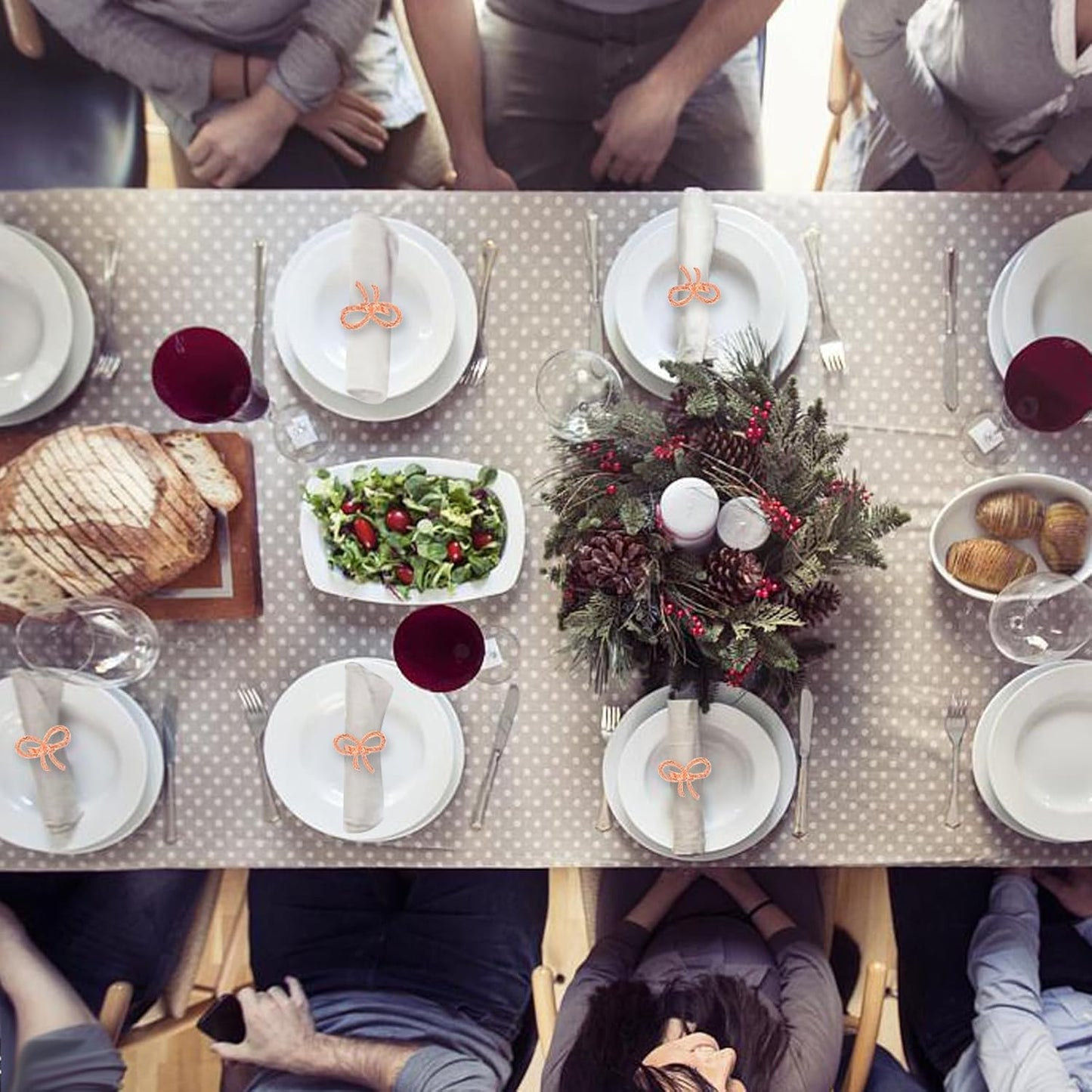 Pack of 12 Napkin Rings Alloy Hollow Out Flower Napkin Holder Dinning Table Napkin Ring for Dinner Parties Wedding Banquet Table Setting Family Gatherings Table Decor（Rose Gold，12）