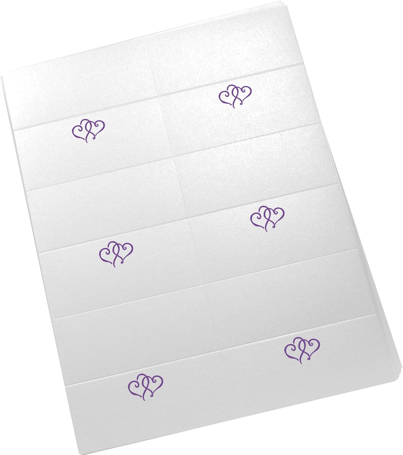 Linked Hearts Printable Place Cards, Purple (Choose Color), Set of 60 (10 Sheets), Laser & Inkjet Printers - Wedding, Party, Dinner, and Special Events - Made in the USA