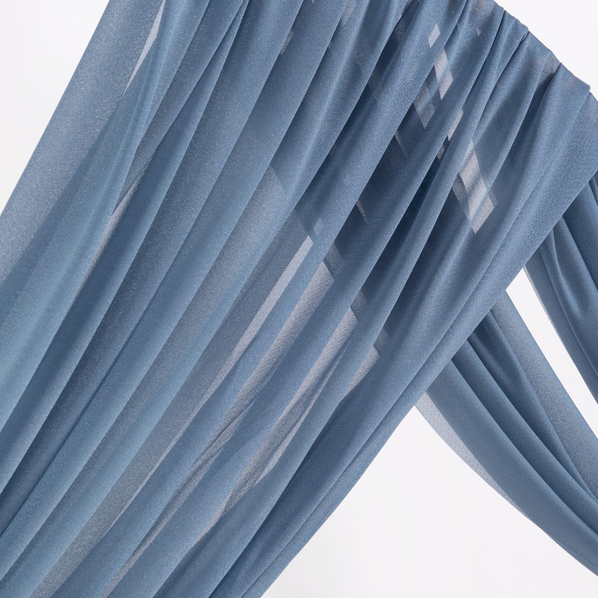 MLMW Wedding Arch Draping Fabric 4 Panels 29" x 20Ft Dusty Blue Sheer Wedding Arch Backdrop Drapes Outdoor Curtain for Ceremony Party Background Ceiling Decor