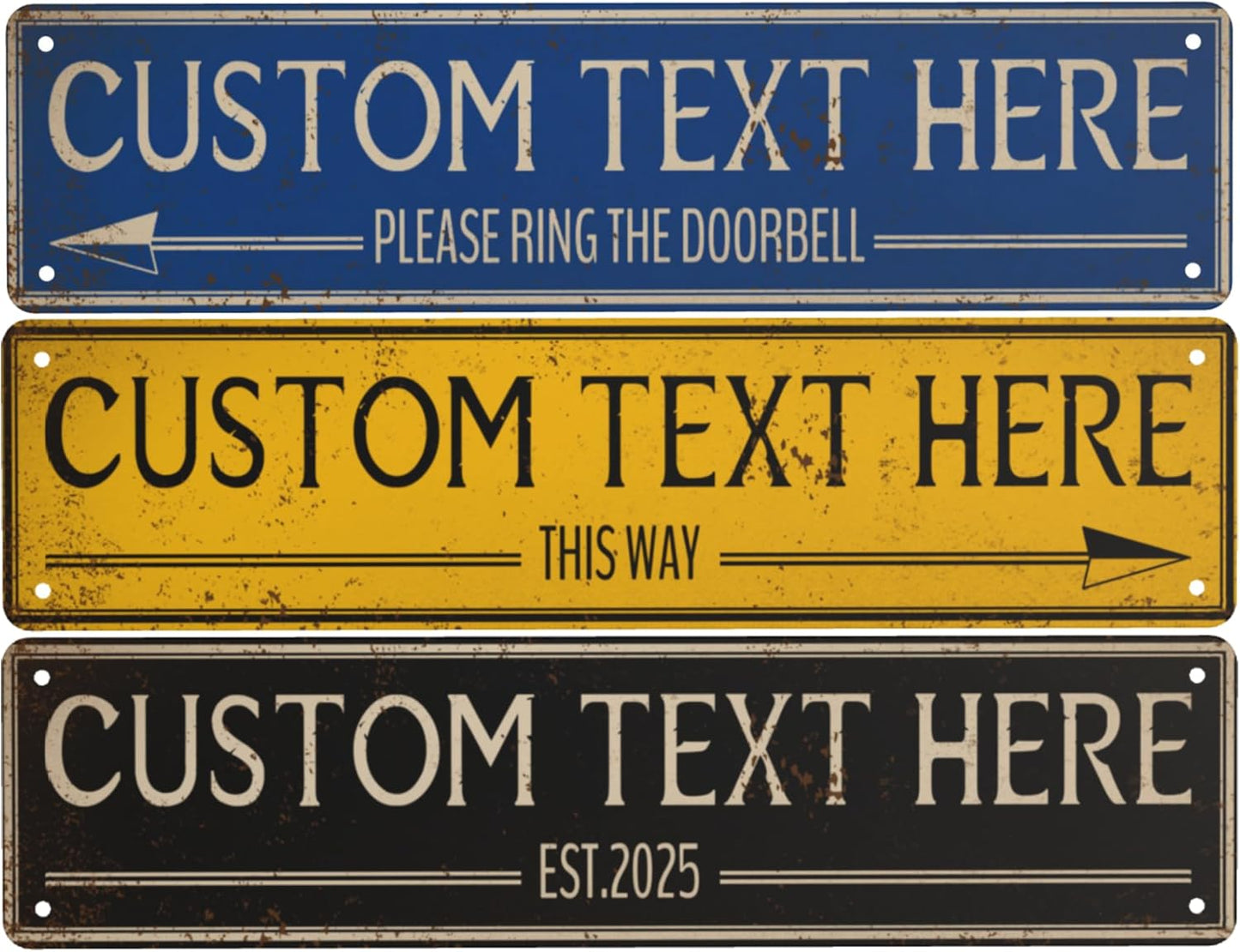 Custom Signs Outdoor Metal Personalized Street Signs with Your Text Name Logo Photo for Business Home Street Bar Outdoor Indoor Wall Decor Fade Resistant Plaque