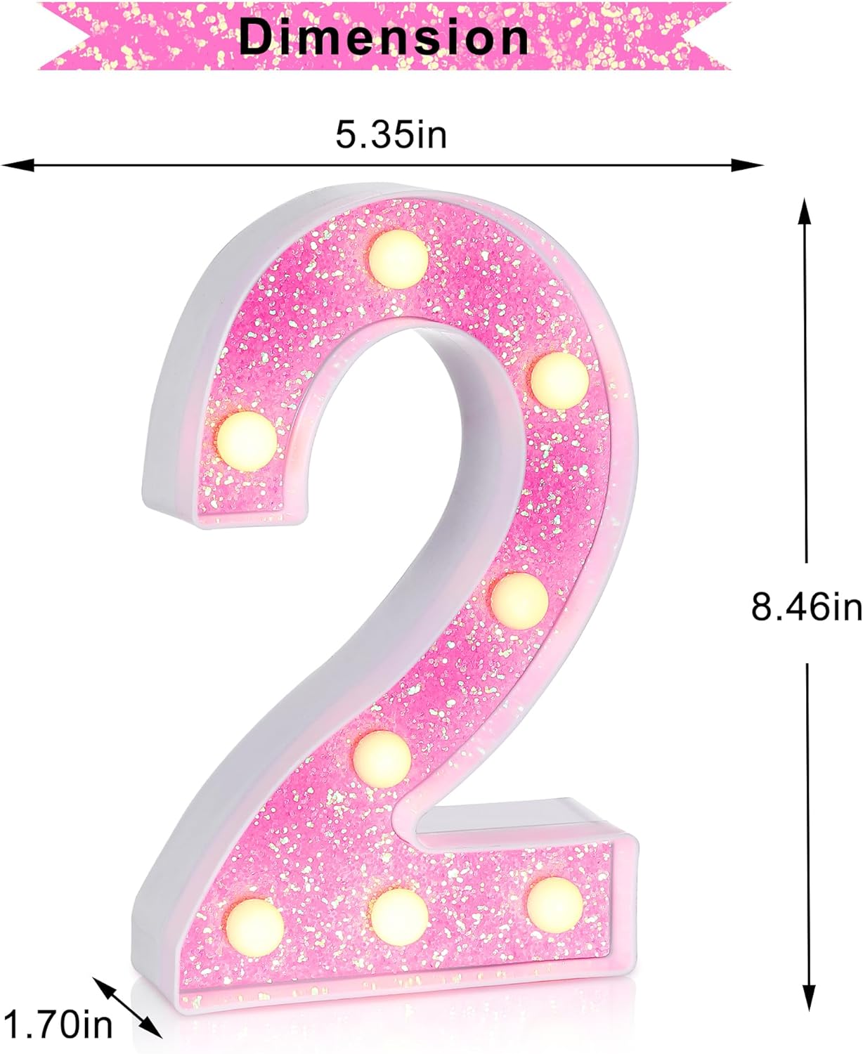 Foaky Pink Light up Letters，Pink Party Decorations,Girls Room Decor,Glitter Marquee Numbers,Alphabet Letter Sign for Night Light Birthday Party Girls Gifts, Home Bar Decoration (2)