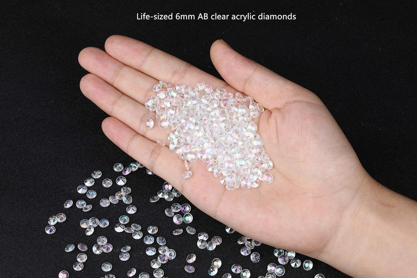 2000 pcs/Pack Wedding Table Scatter Confetti Crystals Acrylic Diamonds 8 mm Rhinestones for Wedding, Bridal Shower, Vase Beads Decorations (8mm, Lake Blue)