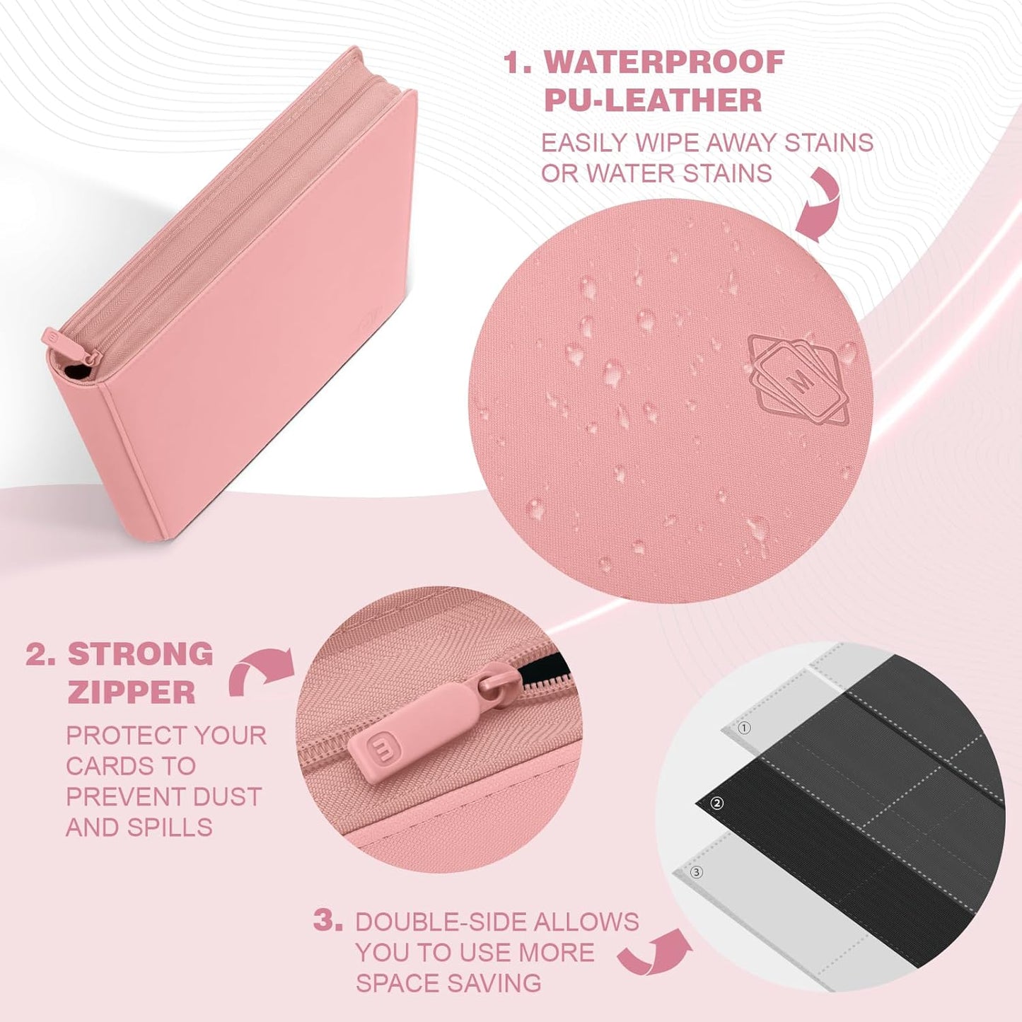 Premium Card Binder 16 Pocket,Trading Card Binder Holds up to 1000+Cards Sturdy Card Collection Album, Card Holder Folders for MTG, TCG, Game Cards & Sports Cards