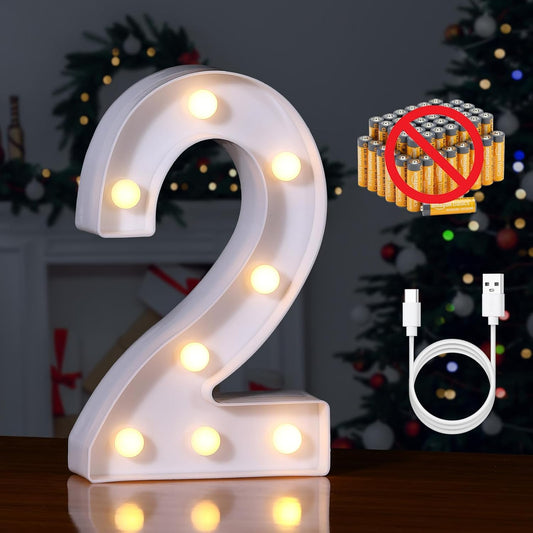 Foaky Rechargeable LED Letter Lights Sign Marquee Light Up Letters Sign for Night Light Wedding/Birthday Party Christmas Lamp Home Bar Decoration (2)