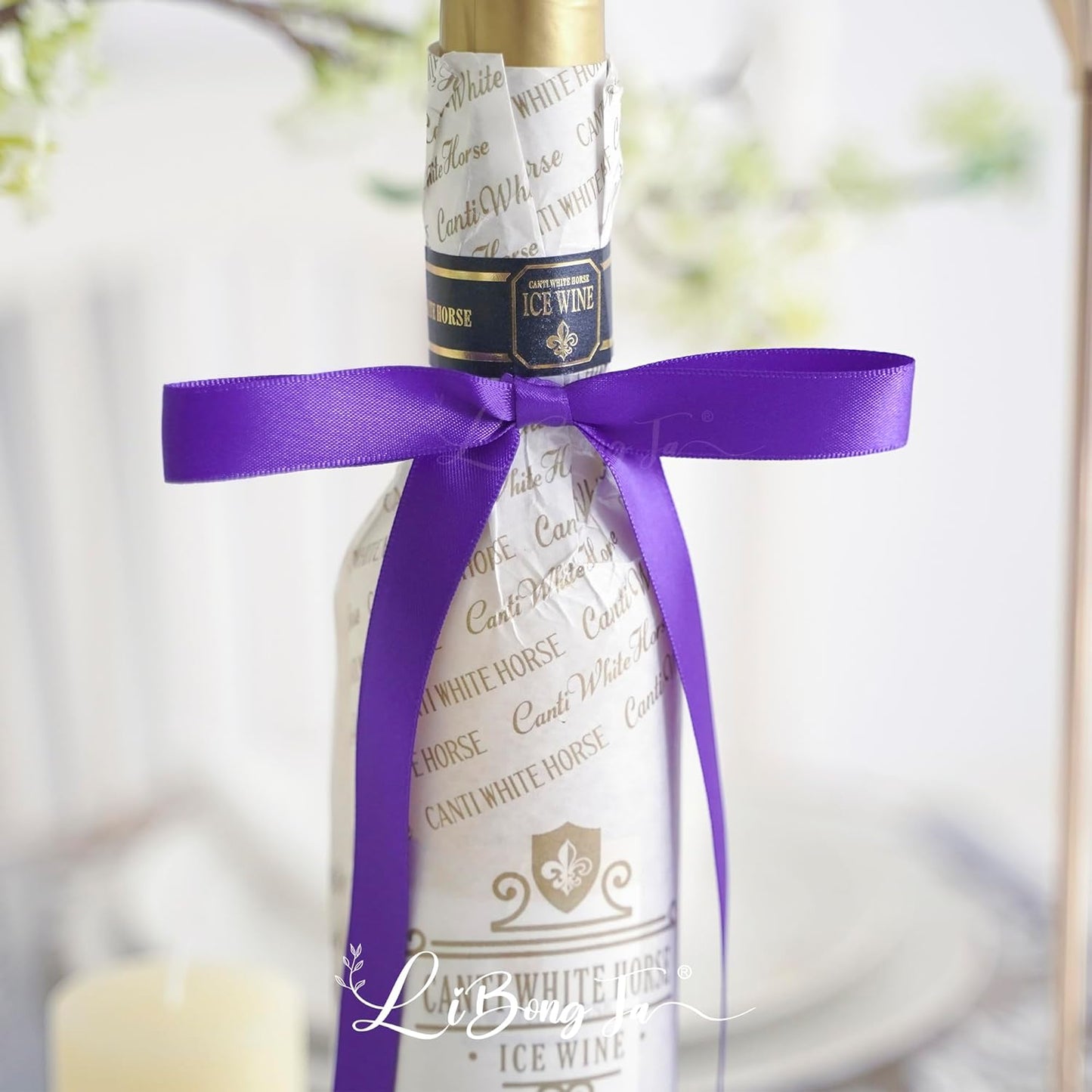 50 PCs Purple Bow 5 Inch Long Tail Bows for Gift Wrapping, Easter Bow Party Decorations, Twist Tie Bows, Satin Bows for Crafts, Premade Bows for Presents, Treat Bags, Bottles, Cakes