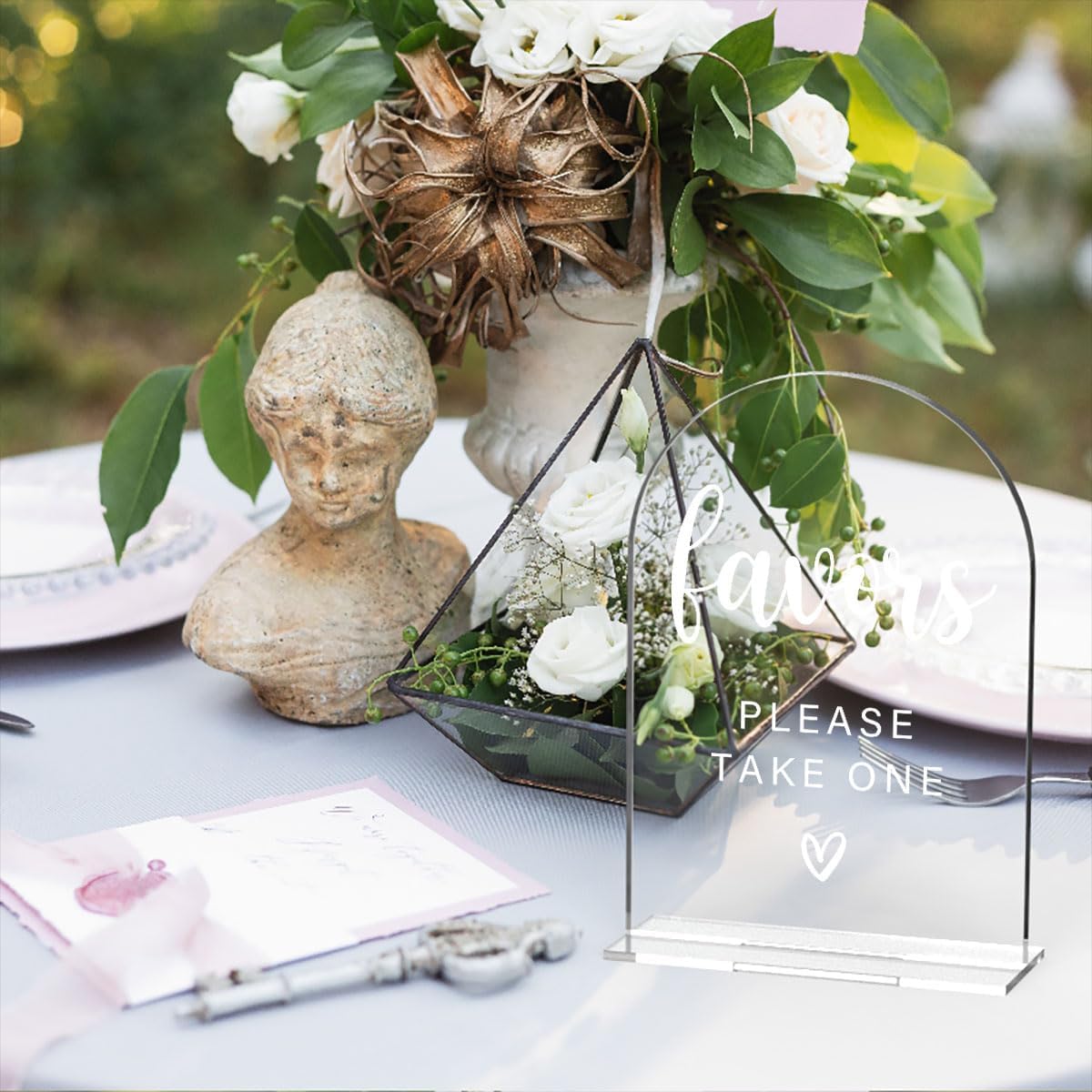 Acrylic Wedding Sign, Bridal Shower Decorations, Favors Please Take One Sign for Ceremony, Modern Font Table Signs, Acrylic Table Top Signs for Wedding Reception and Event Party (Clear)