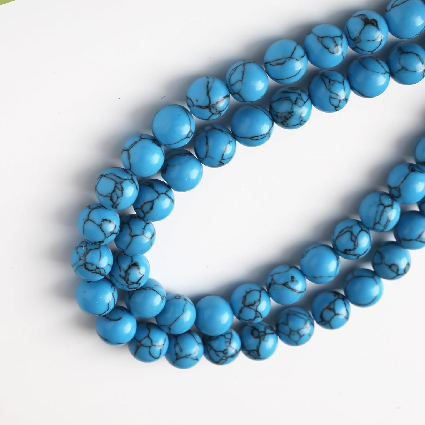 Blue Turquoise Stone Beads for Jewelry Making DIY Craft Gemstone Beads Kit (6mm, 60pcs) Cosmic Crystal Pebbles for Bracelets, Necklaces, Home Decor