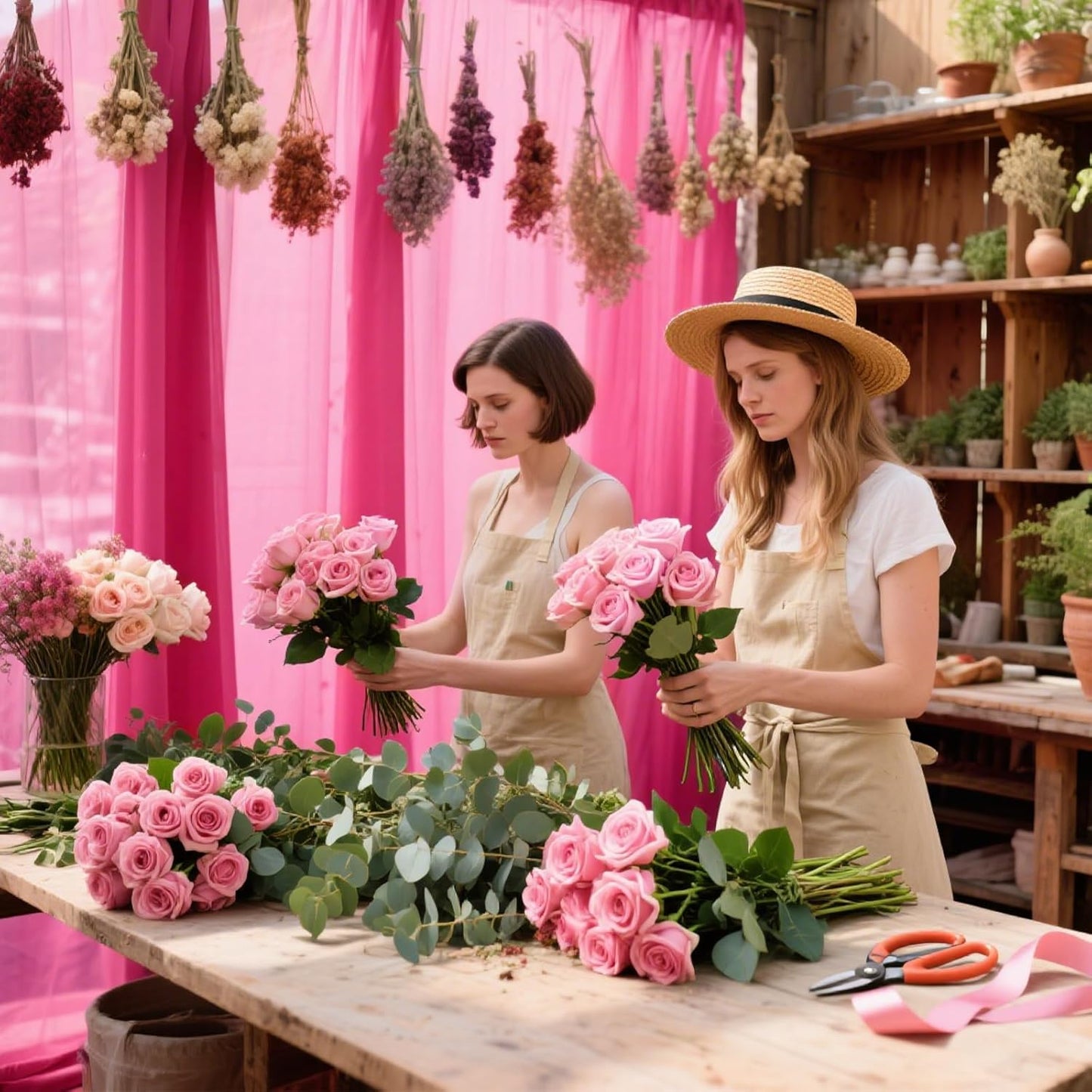 VOK Wedding Arch Draping Fabric Chiffon Fabric, 29in x 18Ft 1 Panels Sheer Chiffon Outdoor Curtain for Wedding Ceremony Birthday Party Decoration (Fuchsia,1 Panel)