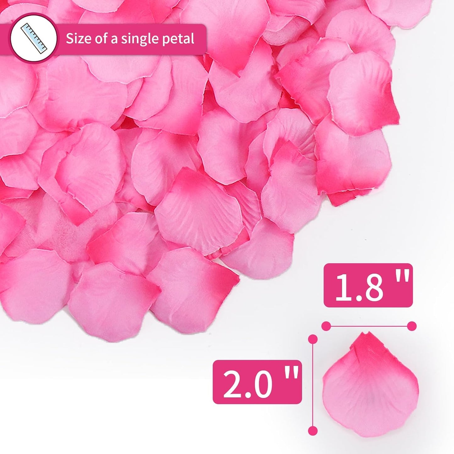 1000 Pcs Artificial Fake Rose Petals,Flower Petals for Romantic Night, Engagement, Party, Wedding, Event Flower Decorations, in Bulk(Light Rose with Dark Rose)