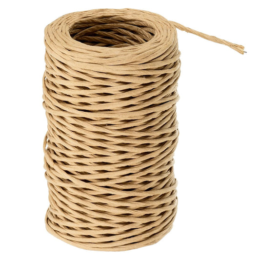 PATIKIL 164 Feet Floral Bind Wire Wrap Twine, 2mm Florist Wire Iron Wire Paper Covered Vine Wrapping Binding Wire for Flower Bouquets, Khaki