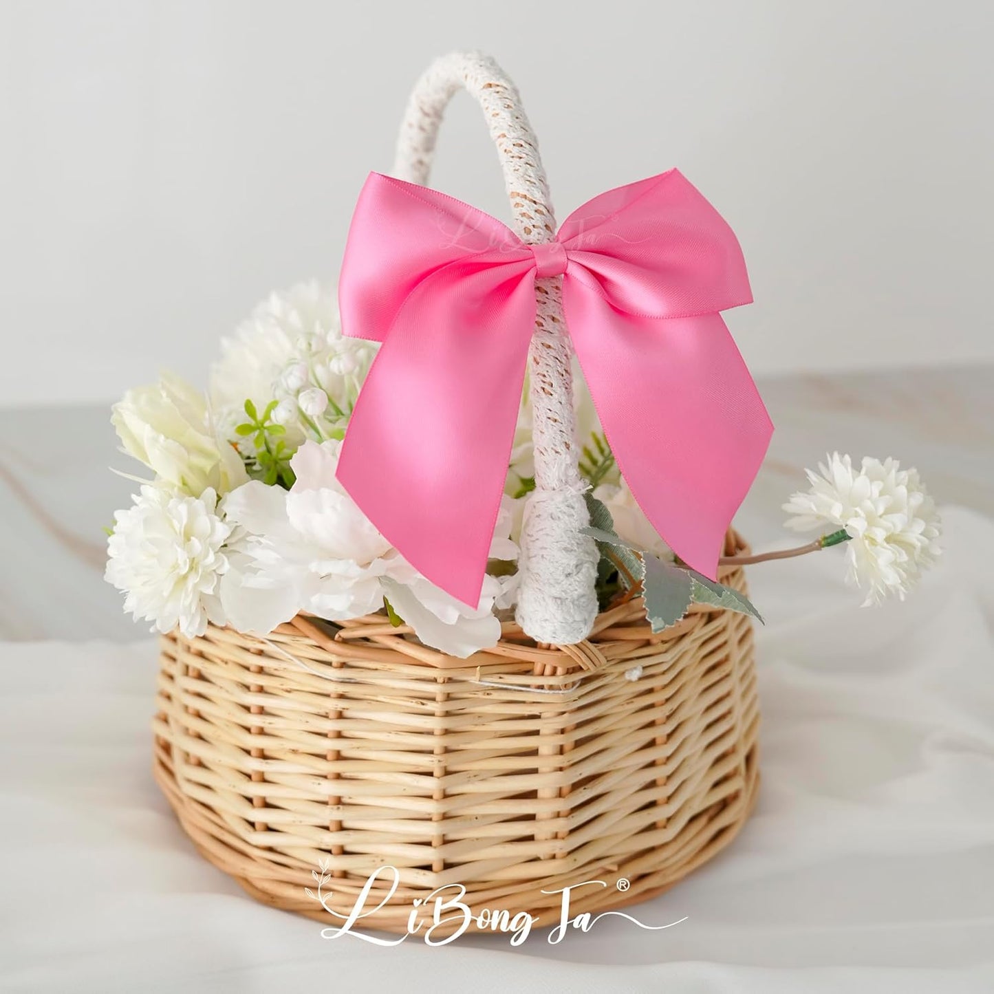 5'' Hot Pink Bow Party Decorations Satin Bows, Twist Tie Bows for Treat Bags, Cake Pops, Pre-Tied Bow Premade Ribbon Bows for Crafts, Holiday Bows for Gift Wrapping, Wedding Decor-24 Counts