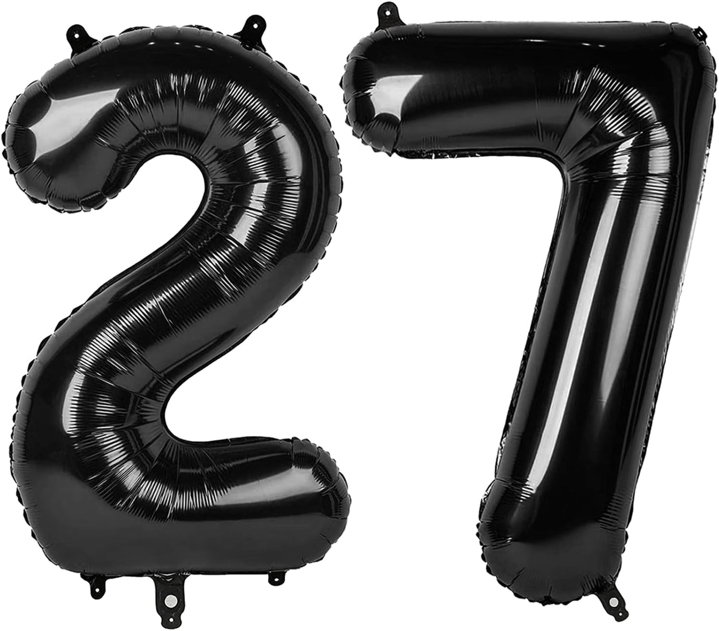 Black Number 27 Birthday Balloon 40 Inch, 27 72 Party Celebration Decorations Supplies, Mylar Foil Numbers Balloons for 27 72 Wedding Anniversary