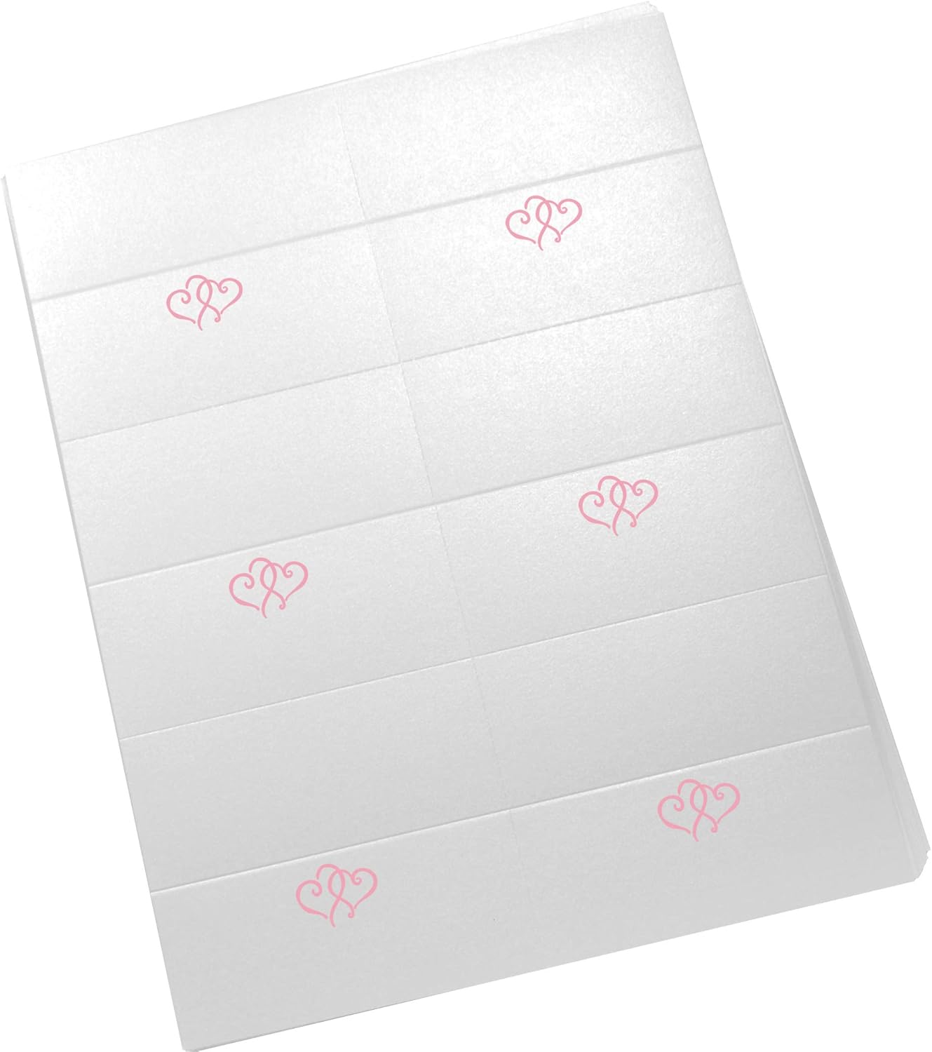 Linked Hearts Printable Place Cards, Pink (Choose Color), Set of 150 (25 Sheets), Laser & Inkjet Printers - Wedding, Party, Dinner, and Special Events - Made in the USA