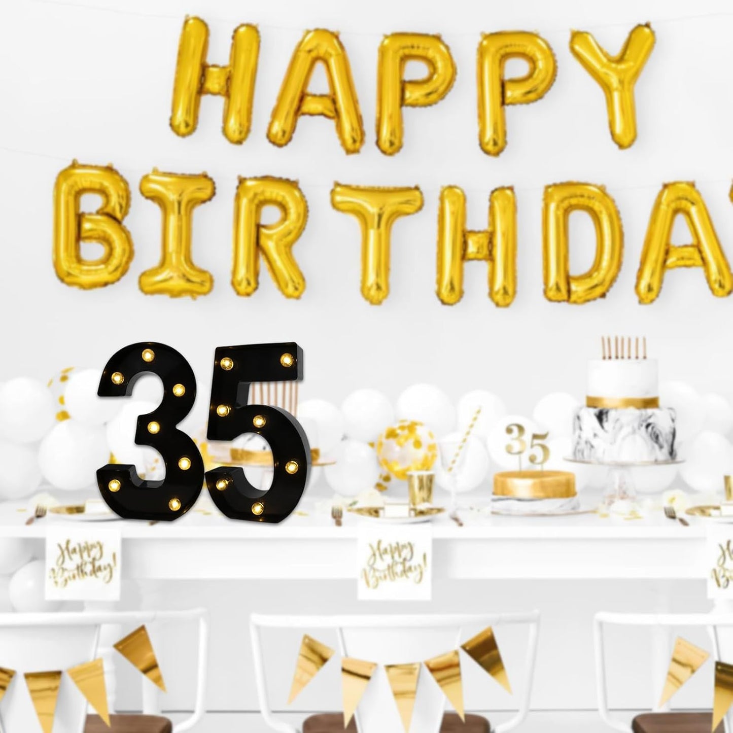 LED Marquee Numbers, 8.58 Inch Led Light Up Numbers for Party, Small Light Up Letters, Battery Powered Lighted Number for Table, Birthday, Night Light, Christmas or Home Decor (Black, Number 5)