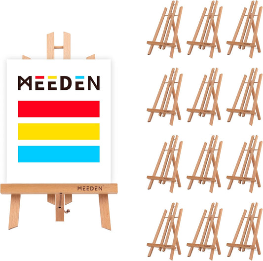 MEEDEN 16 Inch Tabletop Easel: 12 Pack Beech Wood Easel for Painting - Display Table Top Easel Canvas Stand for Painting Sign