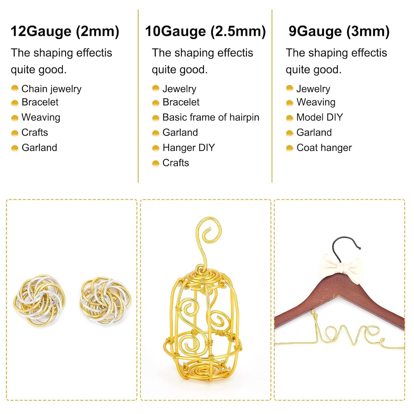 BENECREAT 12 17 18 Guage Aluminum Wire (18 Gauge,492 FT) Anodized Jewelry Craft Making Beading Floral Colored Aluminum Craft Wire - Silver