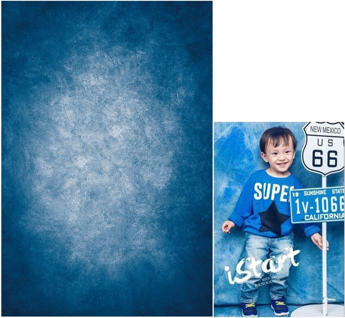 5x7ft Dark Blue Gradient Portrait Photo Backdrops Bright Center Abstract Photography Backdrop for Studio Photo Booth Prop Banner Decor Background