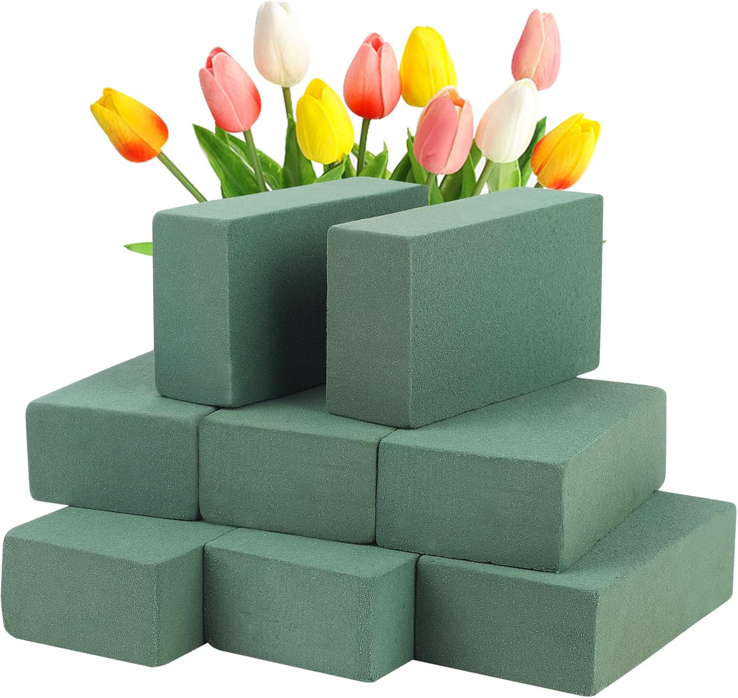 CCINEE 8 Pcs Floral Foam Bricks,Mini Florist Flower Foam Green Blocks Supplies for Fresh and Artificial Flower Arrangements Crafts DIY
