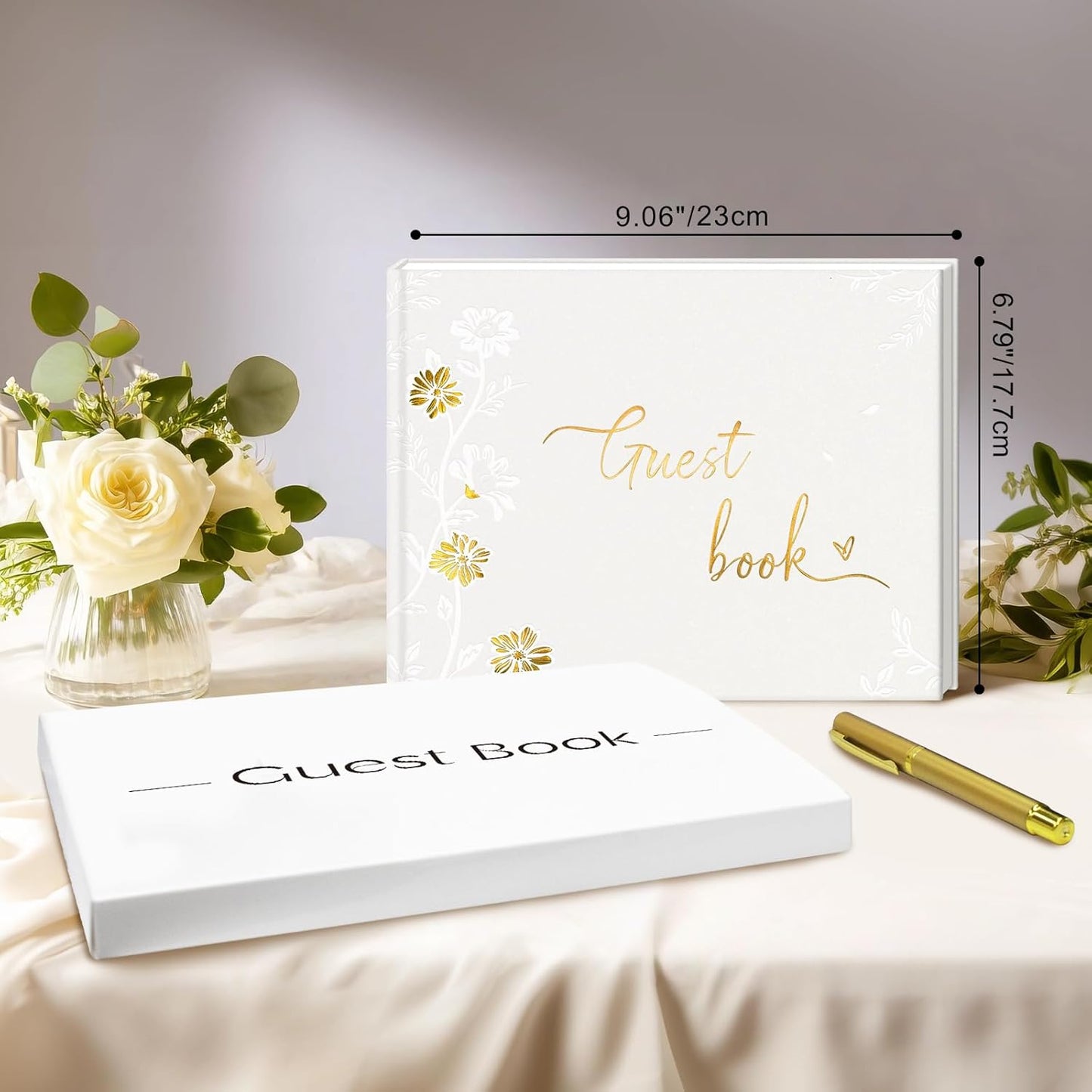 FREXISYN Wedding LOVE Guest Book 9x7'' - Personalized Photo Guestbook with Pens for Reception, Baby Shower & Birthday [hardcover]