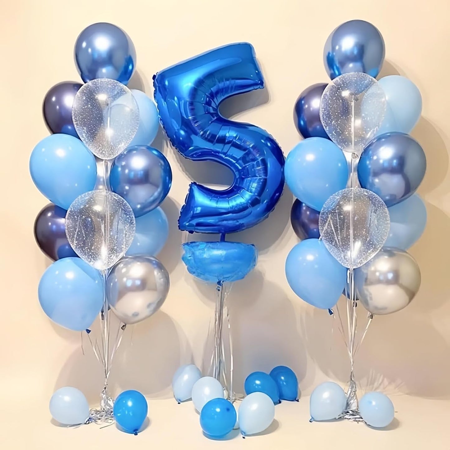 40'' Blue Number 1 Balloons, Giant Self Inflating Foil Number Balloons Set 0-9, Large Digital 1 Helium Balloon for Men Boys 1st Birthday Baby Shower Party Decorations Anniversary Photo Shoot Supplies
