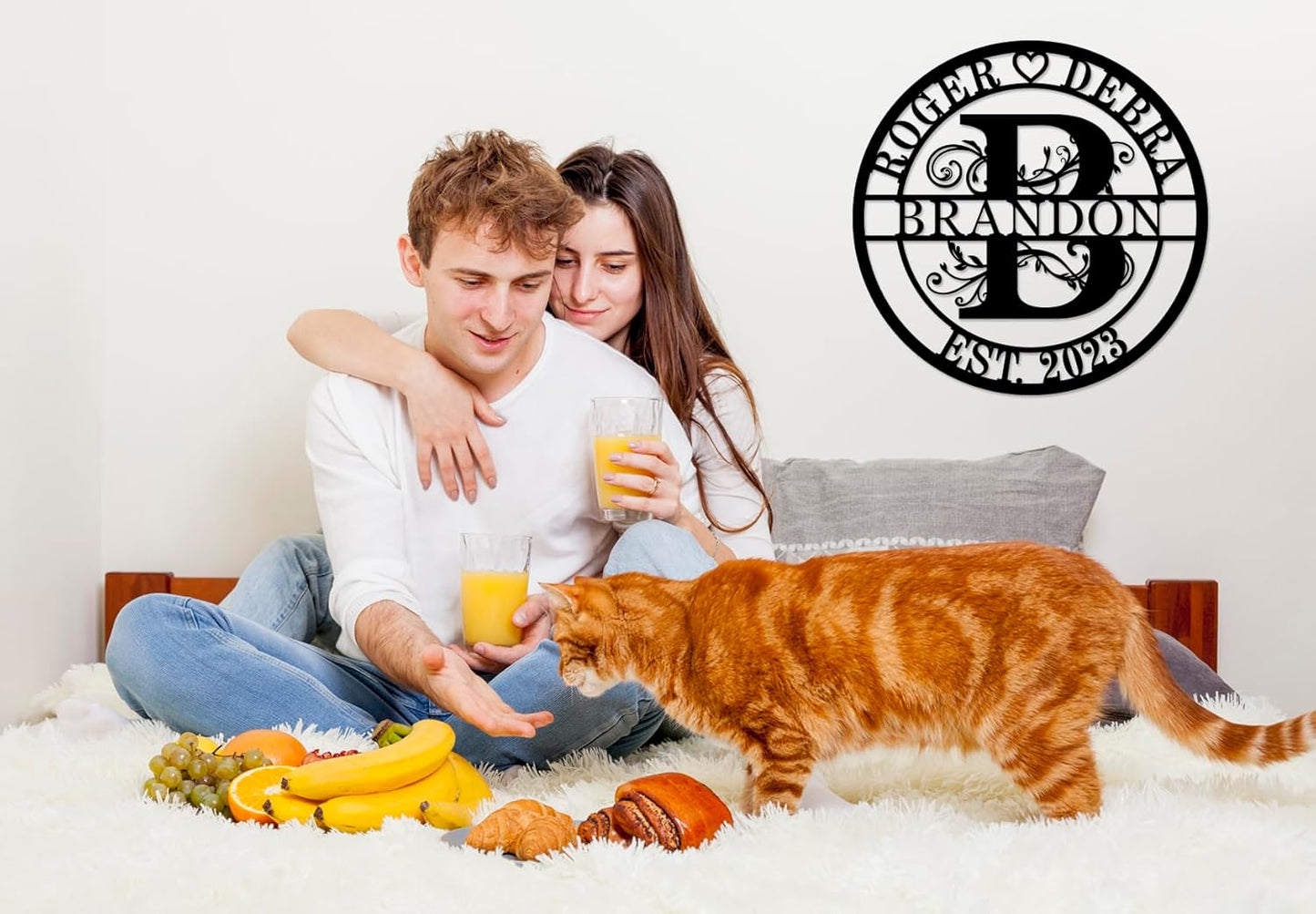 Custom Metal Monogram, Personalized Last Name Décor, Custom Name Signs with Metal Art, Anniversary, Wedding Gift