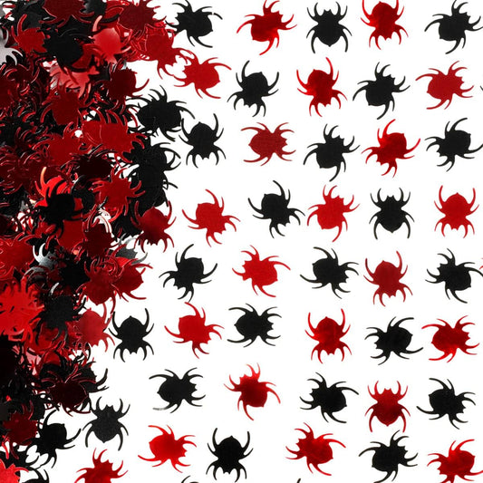 Halloween Party Confetti Glitter Mini Spider Foil Metallic Sequins Confetti Trick or Treat Party Plastic Spider Sprinkles Table Scatter Confetti for Halloween Party Table Decoration, 60g