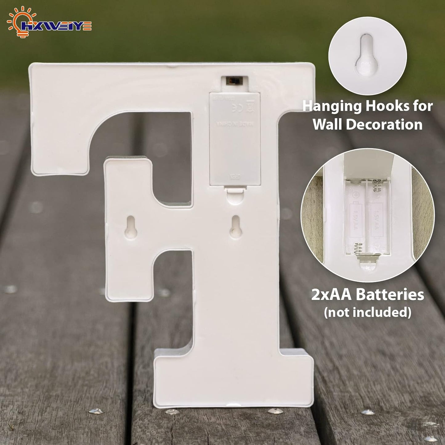 HXWEIYE LED Marquee Letters Lights Sign F, 26 Alphabet Light Up Letter and Number 0-9 Number Warm White Led Letters for Bar Party Birthday Home Wedding Décor