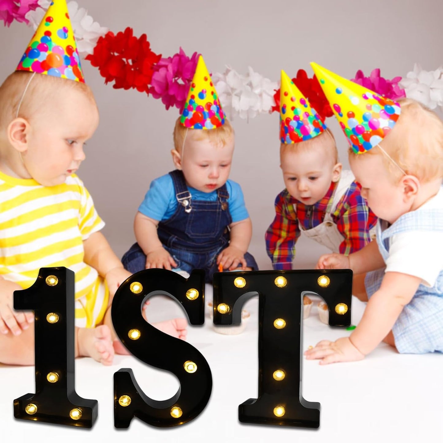 LED Marquee Numbers, 8.58 Inch Led Light Up Numbers for Party, Small Light Up Letters, Battery Powered Lighted Number for Table, Birthday, Night Light, Christmas or Home Decor (Black, Number 1)